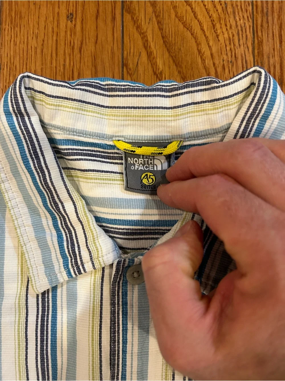The North Face A5 Series Shirt Men's L Striped Short Sleeve Button Down Blue